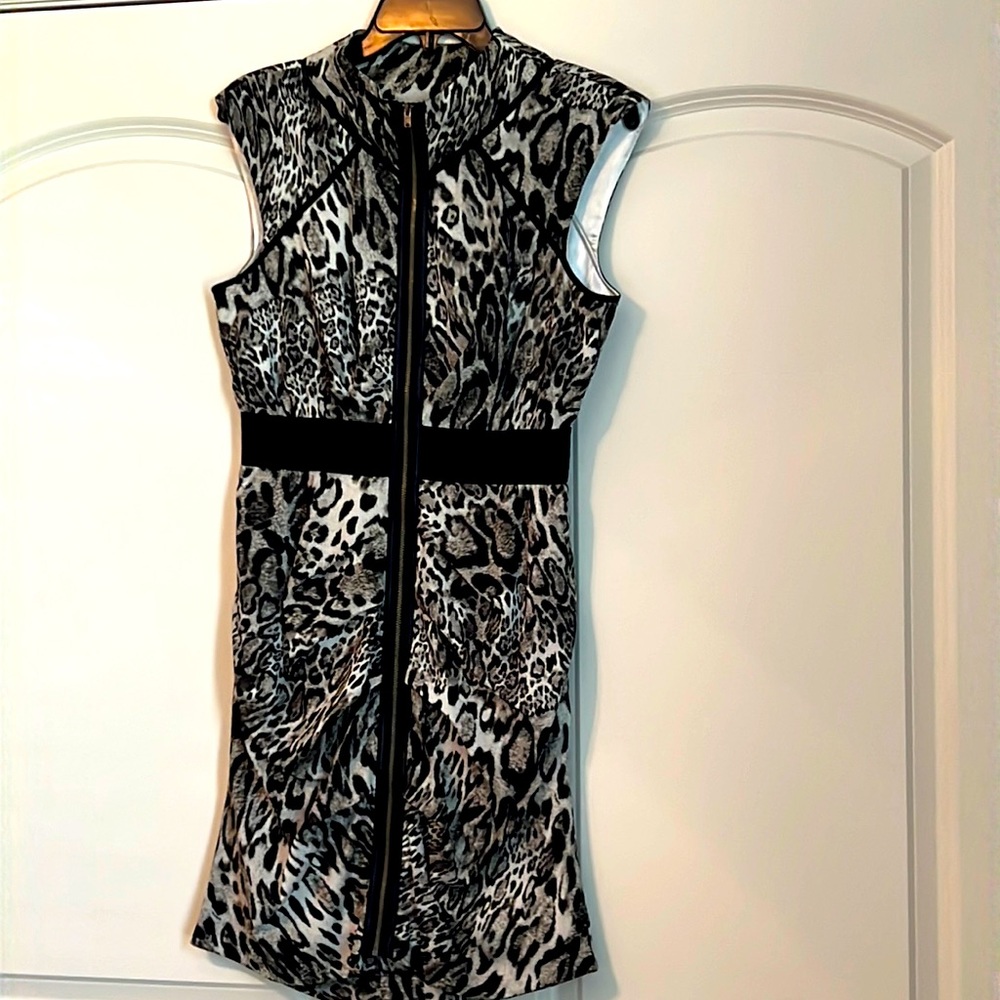 Bebe Snow Leopard Dress Size M